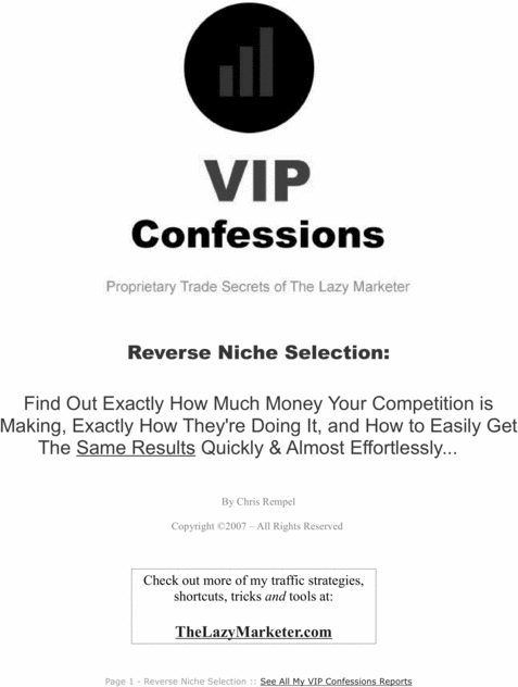Product picture Reverse Niche Selection Method - Find Niche